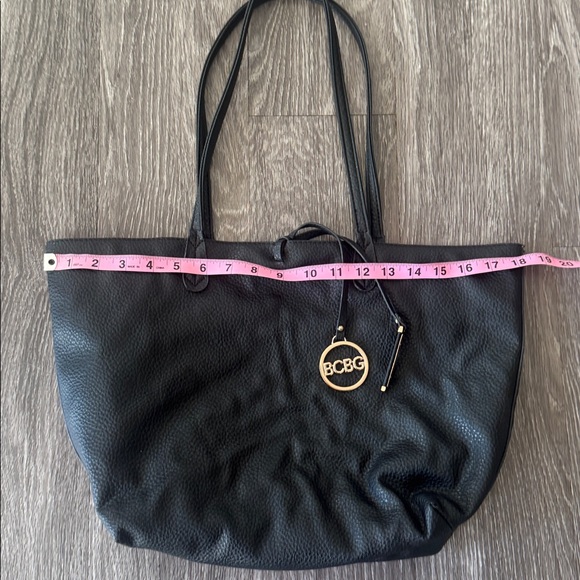 BCBG Black Leather Purse/Tote - Picture 7 of 8